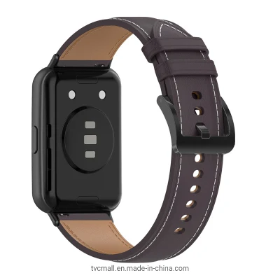 Para Huawei Watch Fit 2 Correa de reloj inteligente de cuero genuino ajustable de PU