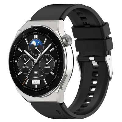 Correa de silicona para reloj Huawei Watch Gt 3 PRO, correa de muñeca ajustable de 22mm con hebilla plateada, 46mm/Gt 2 46mm PRO/Gt 2 46mm