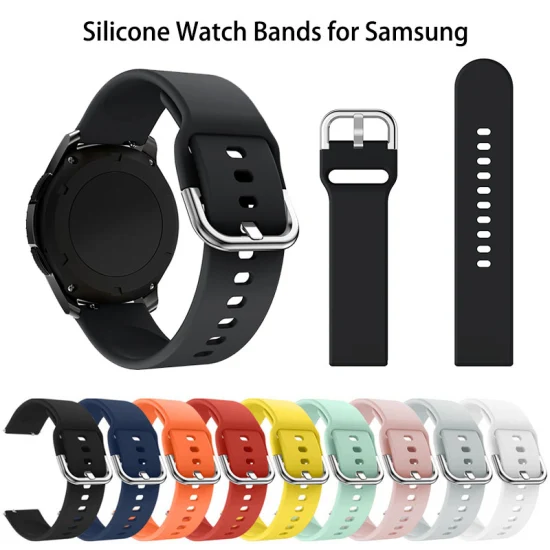 Precio de fábrica Reemplazo de correa de reloj de silicona para Samsung 20 mm 22 mm Correa de reloj deportivo de caucho de silicona para Galaxy Active / 2 para Apple Watch al por mayor